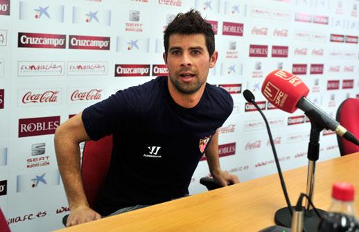 Coke, en la sala de prensa de la ciudad deportiva.