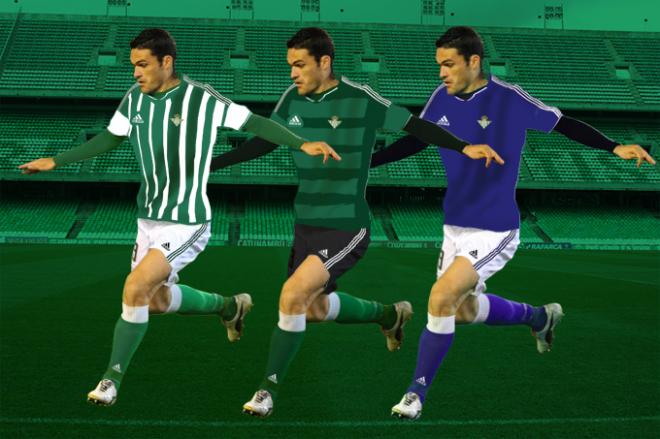 Boceto sobre las posibles equipaciones Adidas del Betis.