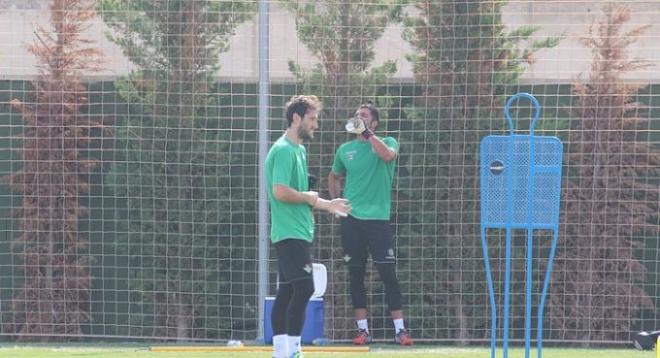 Foto: RBB / Dani Giménez, en el entrenamiento de hoy.