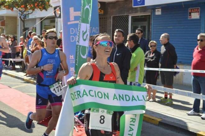 Almudena Rodríguez, en la meta.