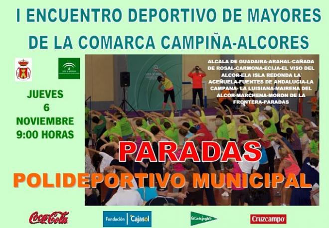 Cartel promocional del I Encuentro Deportivo de Mayores.