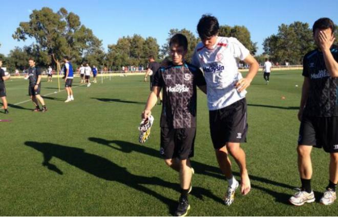 Carlos se retira antes de finalizar la sesión (Foto SFC).