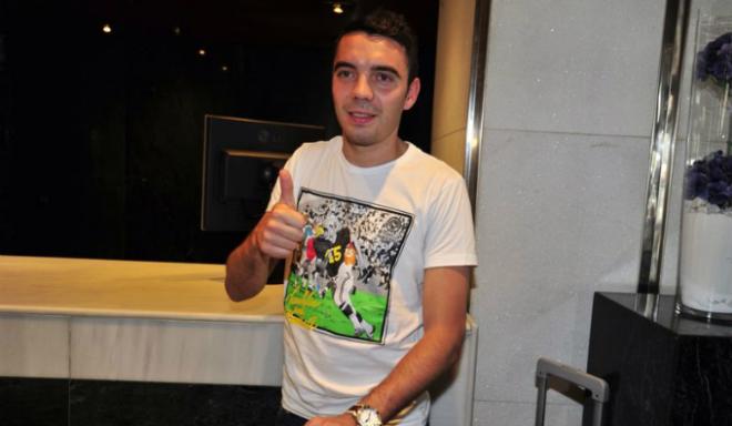 Iago Aspas, a su llegada a Sevilla.