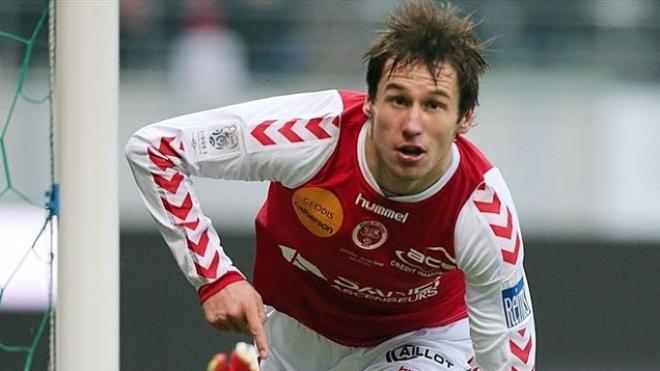 Krychowiak, con la camiseta del Stade de Reims.