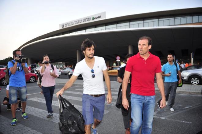 Arribas, a su llegada a Sevilla.