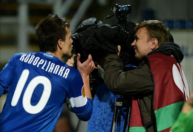 Konoplyanka, en un partido de la Europa League.