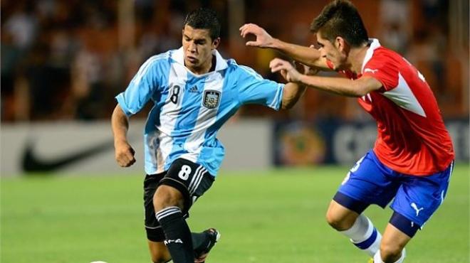 Lucas Romero, en un partido con la selección argentina sub20.