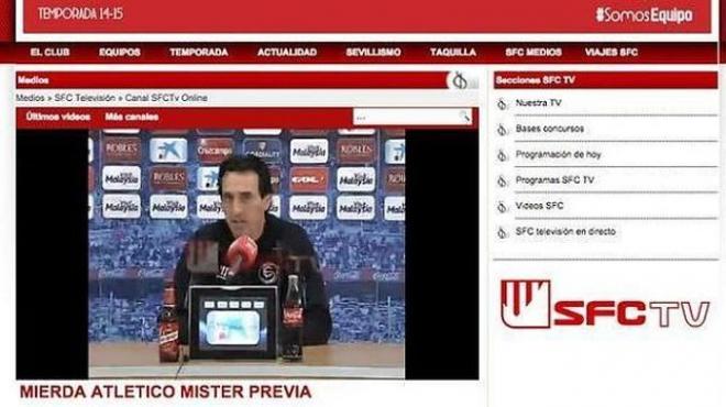 La captura del error de la web del Sevilla.