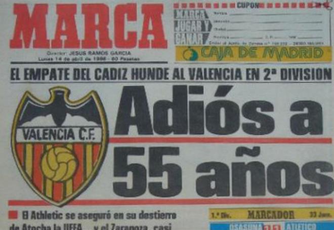 El Valencia baja a Segunda por méritos propios.