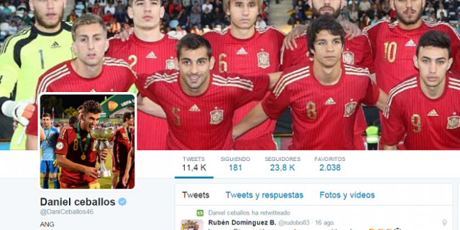 La nueva imagen del perfil de Ceballos en Twitter.