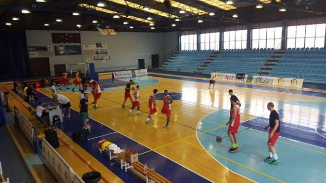 El CB Sevilla, en un entrenamiento en Alcalá.