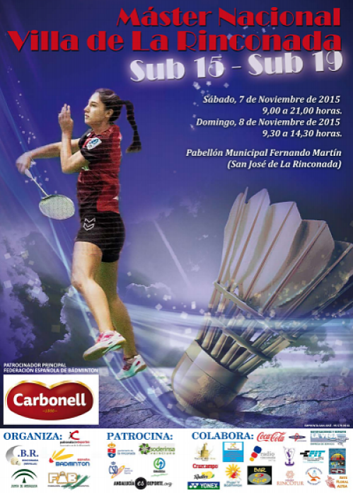 Competición Badminton en San José de la Rinconada los días 7 y 8 de noviembre.