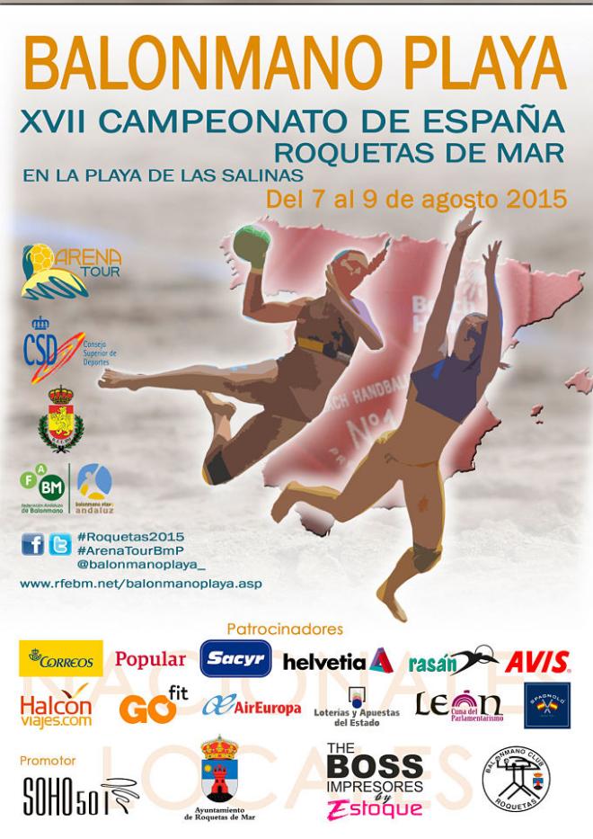 Cartel del campeonato de España de Balonmano Playa.