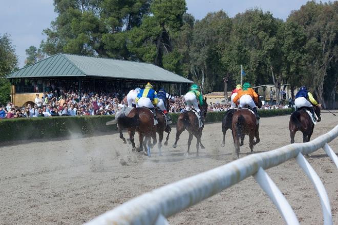 El hipódromo de Pineda, en una carrera.