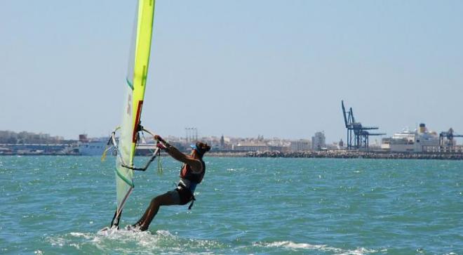 María Antonia Domínguez en el campeonato europeo de Raceboard.