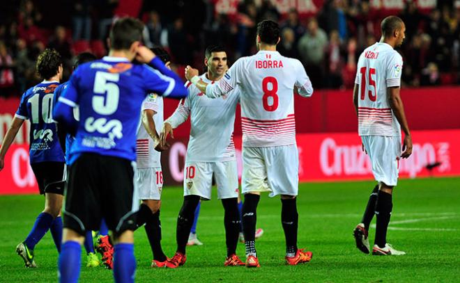 El Logroñés ha sido la primera víctima copera del Sevilla.