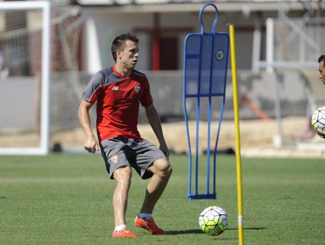 Konoplyanka, en el entrenamiento de este miércoles.