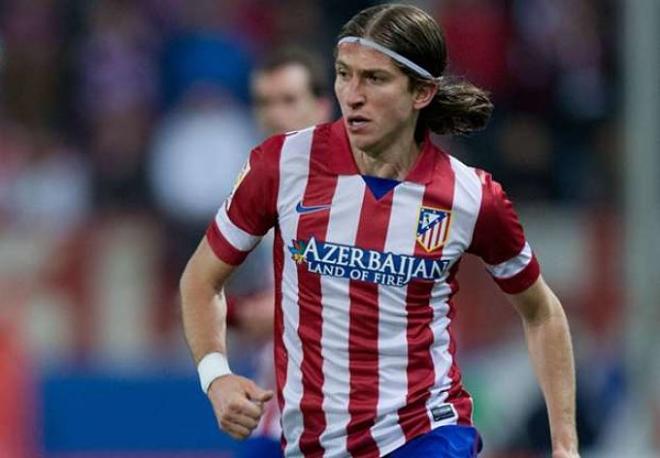 Filipe Luis en un partido con el Atlético de Madrid.