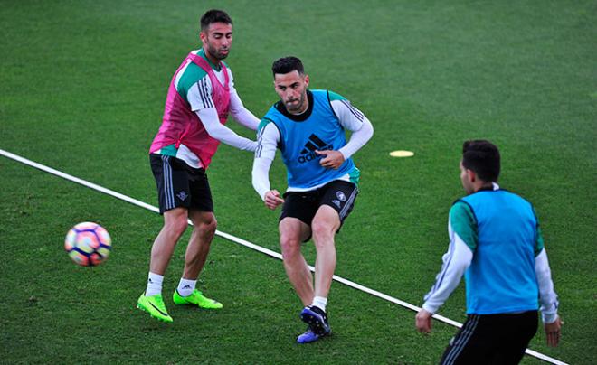 Bruno con Rafa Navarro entrenando. (FOTO: Kiko Hurtado).