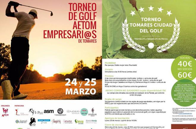 Los carteles del torneo en Tomares.