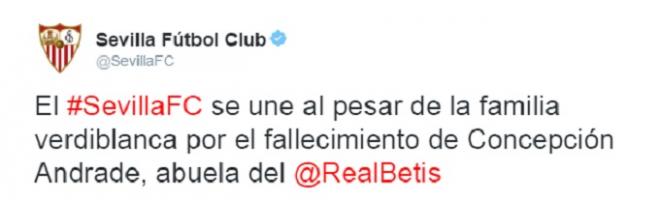 El pésame del Sevilla FC.