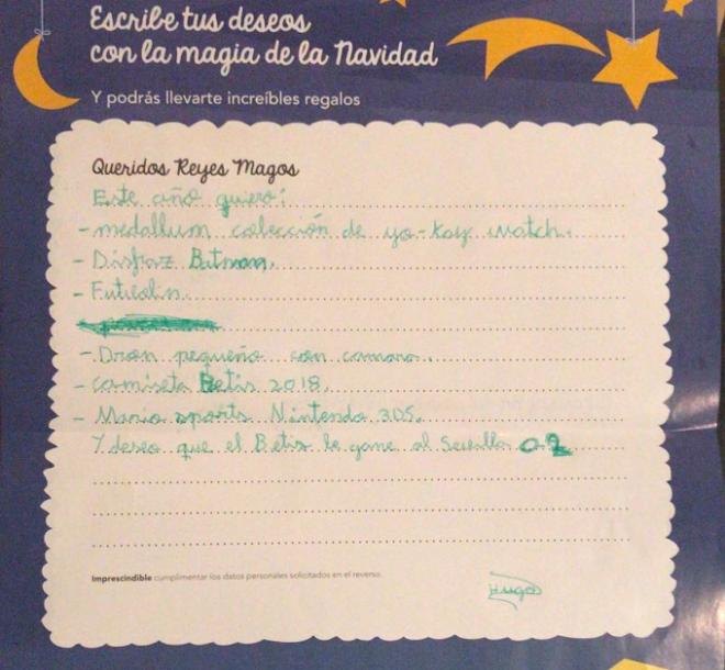 La carta de Hugo a los Reyes Magos.