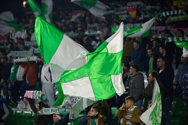 Los aficionados del Betis en el Benito Villamarín.