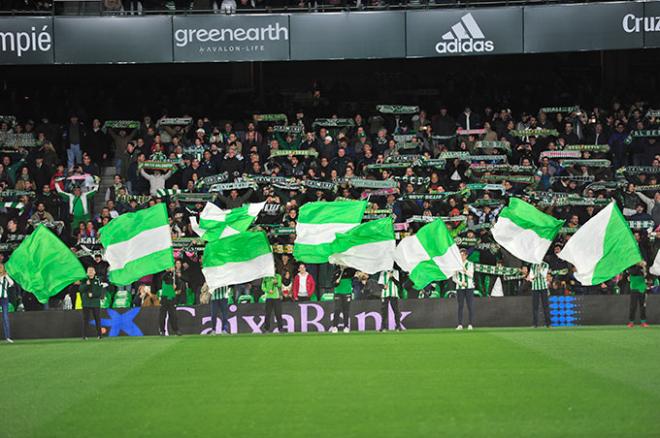 Aficionados del Betis en el partido ante la Real Sociedad (Foto: Kiko Hurtado).