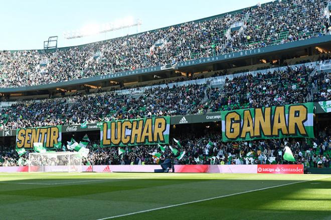 Tifo del Betis ante el Villarreal (Foto: Kiko Hurtado).