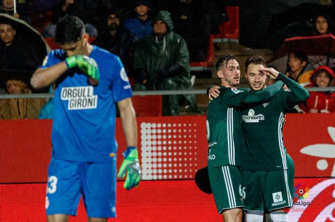 Loren celebra el gol con Fabián (Foto: LaLiga).