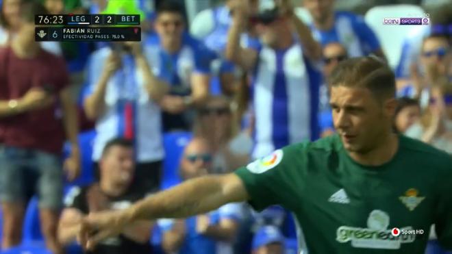 Joaquín Sánchez en el partido ante el Leganés.