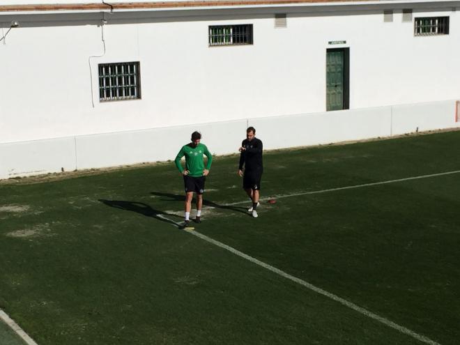 Antonio Barragán, en el entrenamiento.