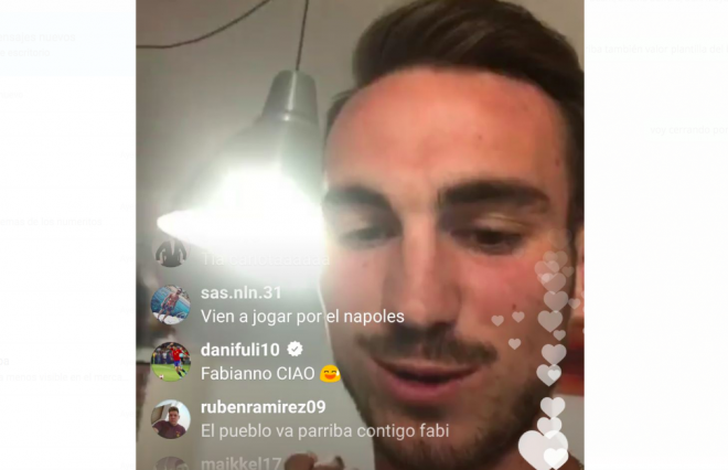 El mensaje de Ceballos a Fabián en Instagram.