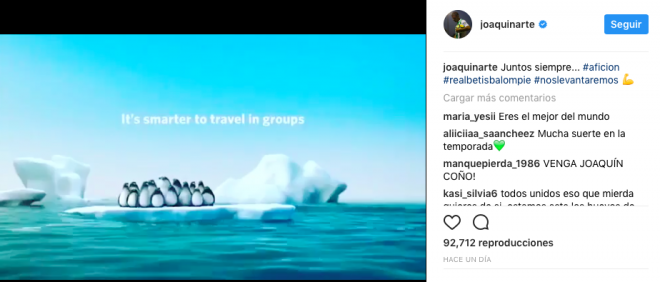 Una imagen del vídeo publicado por Joaquín.