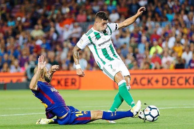 Sergio León, en el partido ante el Barcelona.