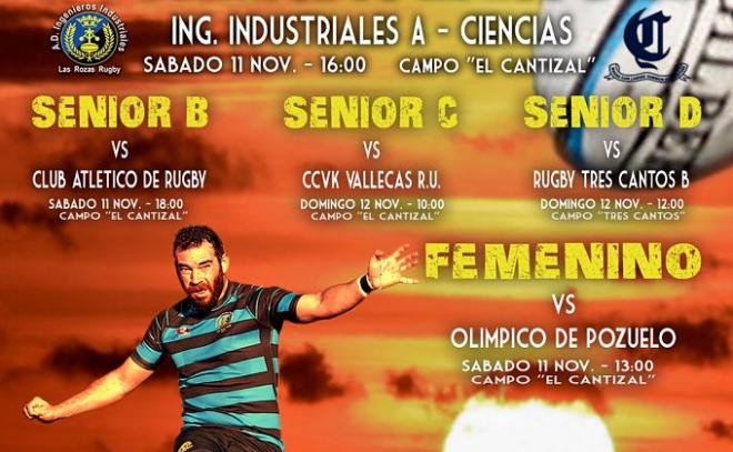 Imagen del cartel del partido entre el Ingenieros Industriales y el Cajasol Ciencias.