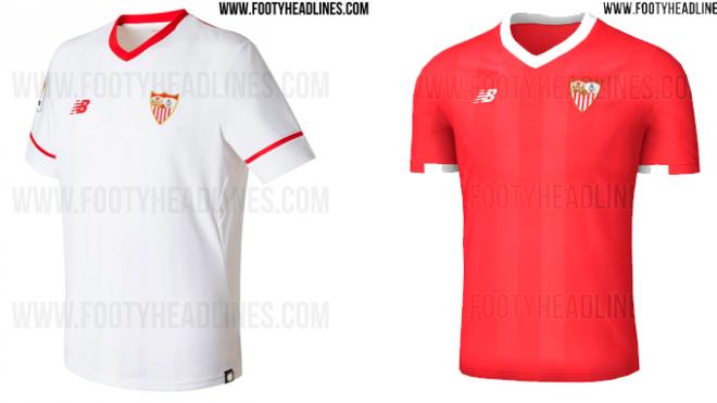 Parte trasera de la nueva equipación del Sevilla.Las posibles nuevas camisetas del Sevilla FC. (FOTO: Footy Headlines)