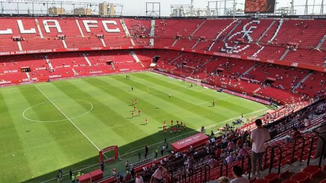 Estadio Sánchez-Pizjuán en el partido contra el Málaga.