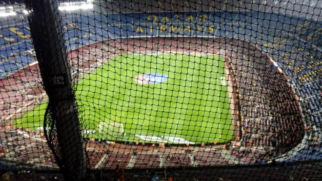 La ubicación de los aficionados visitantes en el Camp Nou.