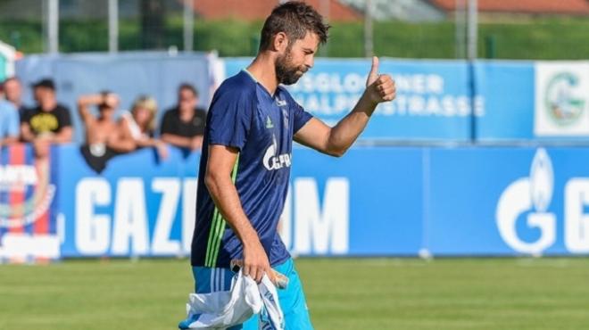 Coke Andújar en un entrenamiento con el Schalke 04.