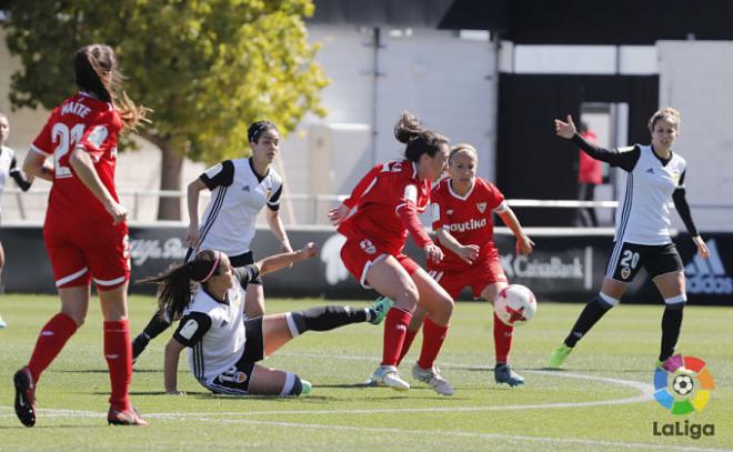 Imagen del partido del Sevilla Femenino ante el Valencia.