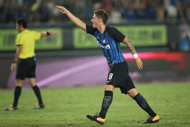 Jovetic, celebrando un gol reciente.