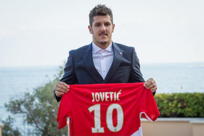 Stevan Jovetic, en su presentación con el Mónaco.