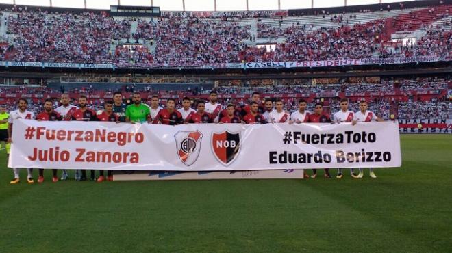 Los ánimos a Berizzo de River y Newell's.