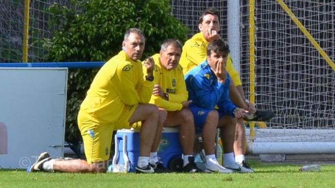 Paco Herrera y Javi Guerrero, en su etapa en Las Palmas.