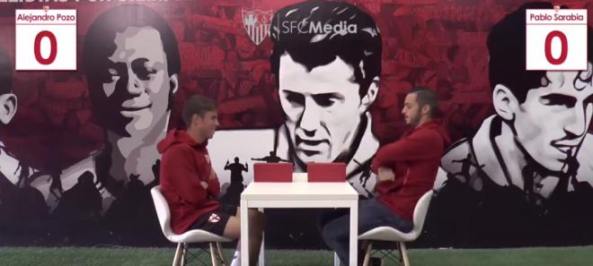 Pozo y Sarabia, futbolistas del Sevilla.