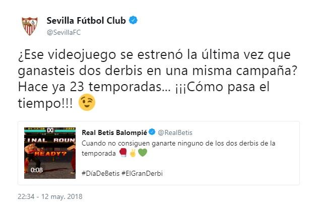 El tuit del Sevilla al Betis.