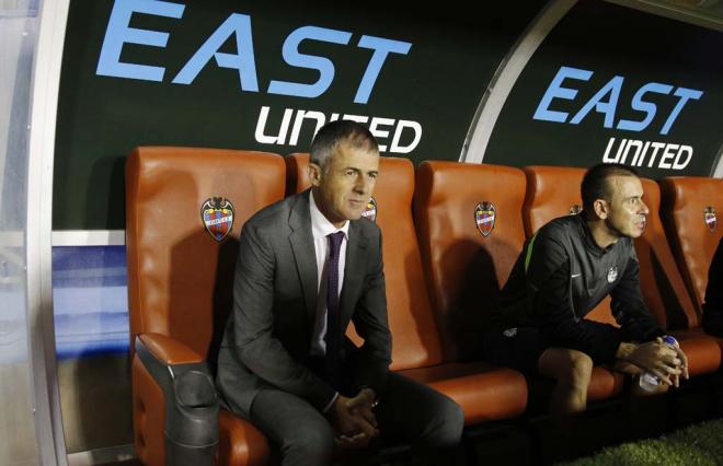 Lucas Alcaraz, en su primer partido en el Ciutat de València con el Levante UD