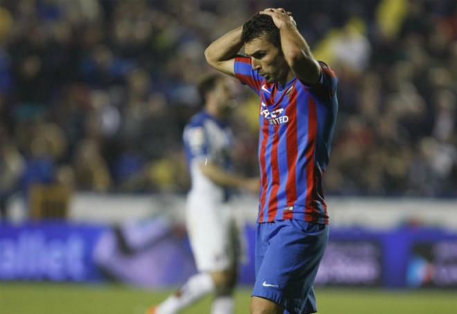 David Barral, en un partido de la pasada temporada con el Levante UD (D. González)