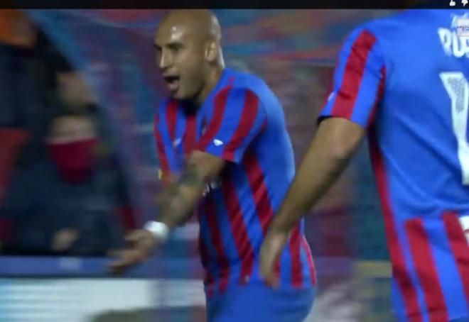 Rafael Martins celebra su gol al Getafe hace justo media Liga